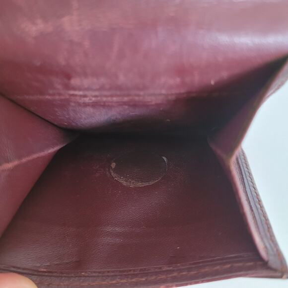 Cartier Vintage Mini Coin Case Pouch Wallet Bordeaux Leather Small Red Burgundy - Picture 3 of 11